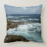 Aruba's Rocky Coast and Blue Ocean Throw Pillow