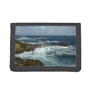 Aruba's Rocky Coast and Blue Ocean Tri-fold Wallet