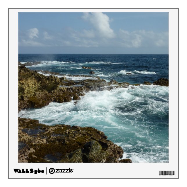 Aruba's Rocky Coast and Blue Ocean Wall Sticker (Front)