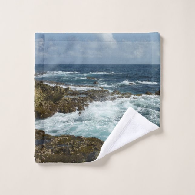 Aruba's Rocky Coast and Blue Ocean Wash Cloth (Wash Cloth)
