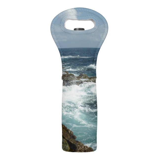 Aruba's Rocky Coast and Blue Ocean Wine Bag (Front)