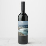 Aruba's Rocky Coast and Blue Ocean Wine Label