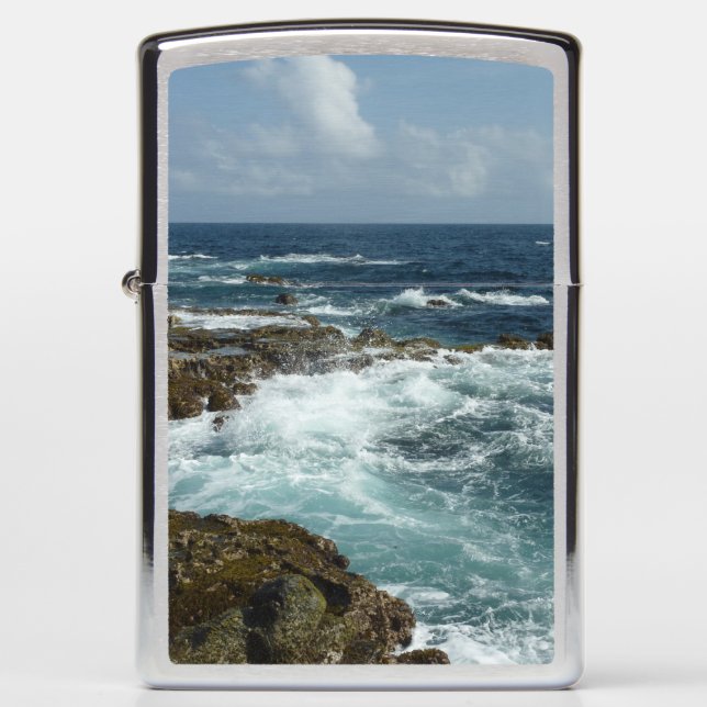 Aruba's Rocky Coast and Blue Ocean Zippo Lighter (Front)