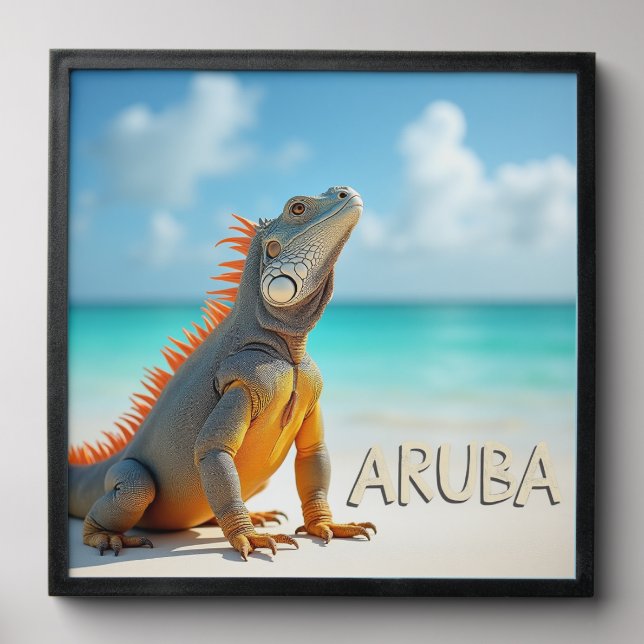 Arubas special colorful lizards peel and stick photo tile (Front Set)