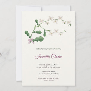 Arugula Blossom Spray Bridal Shower Invitation