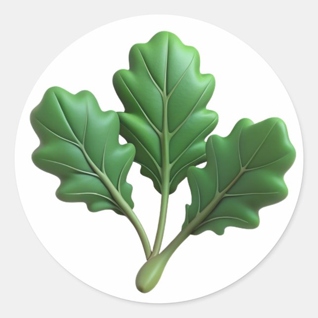 Arugula Plastic 3D – Glossy Round Label (Front)