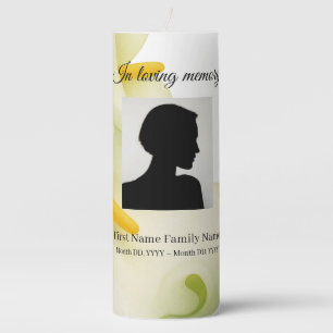 Arum lily funeral memorial pillar candle