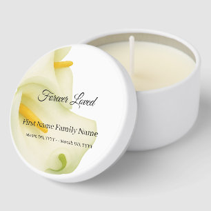 Arum lily funeral mini candle favors
