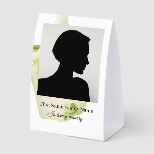 Arum lily  funeral paper table tent