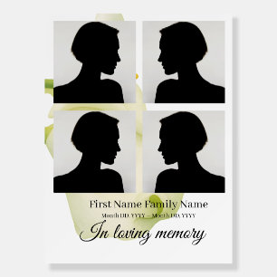 Arum lily funeral welcome sign bord collage