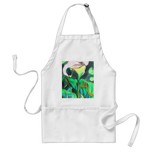 Arum Lily watercolor original art painting Adult Apron