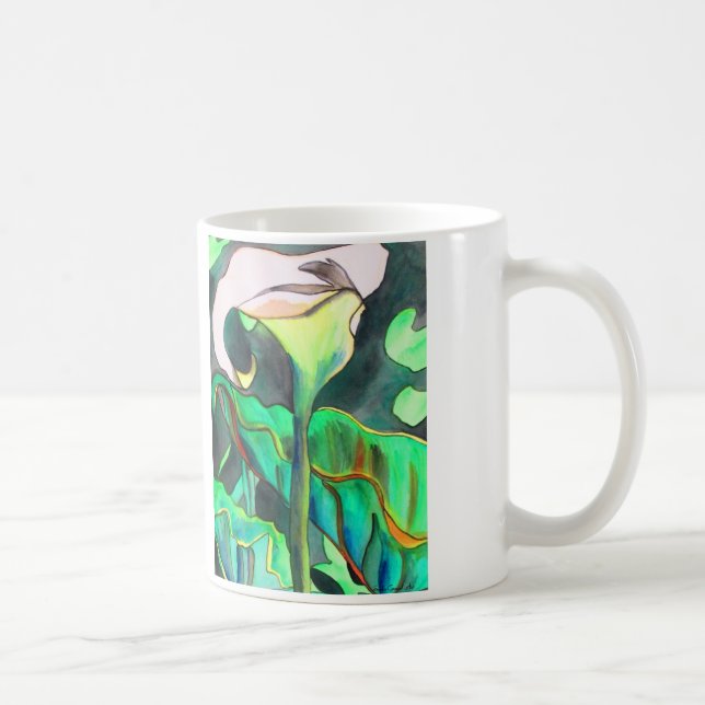Arum Lily watercolor original art painting Coffee Mug (Right)