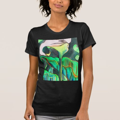 Arum Lily watercolor original art painting T_Shirt