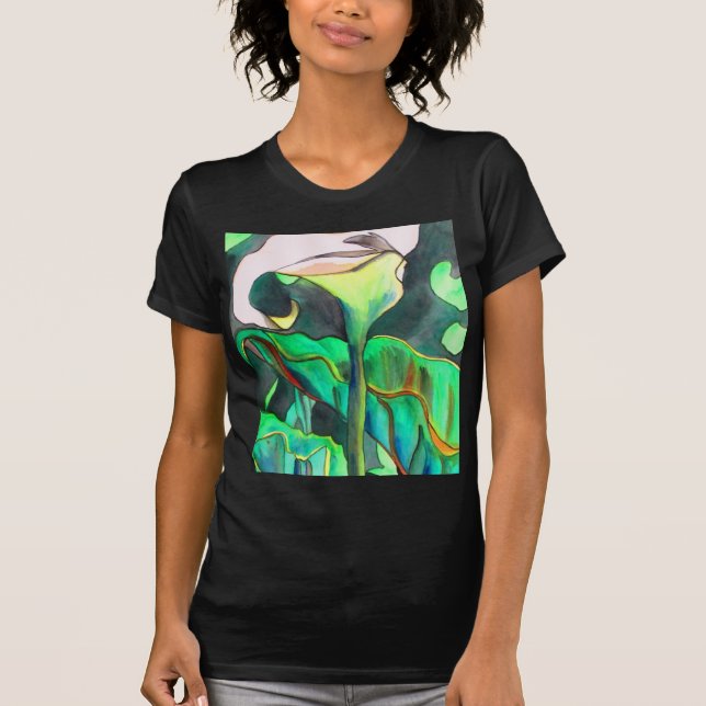 Arum Lily watercolor original art painting T-Shirt (Front)