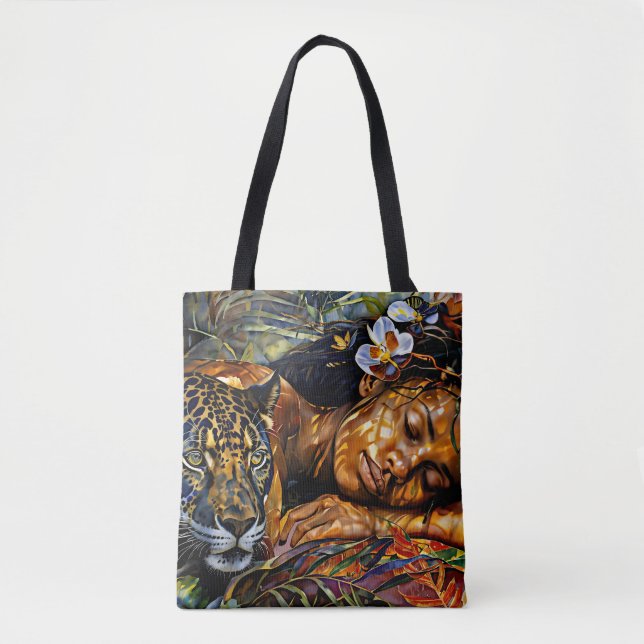 "Arumáya" Jaguar’s Bloom - Women In Amazonia Tote Bag (Front)