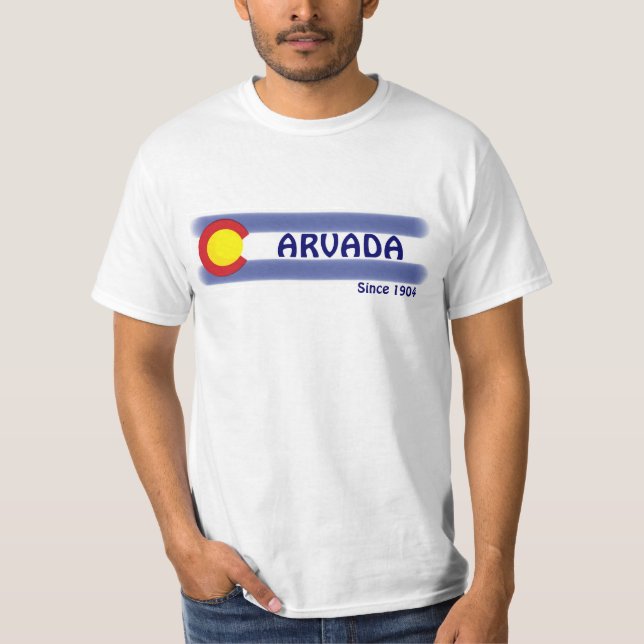 Arvada Colorado local flag value tee (Front)