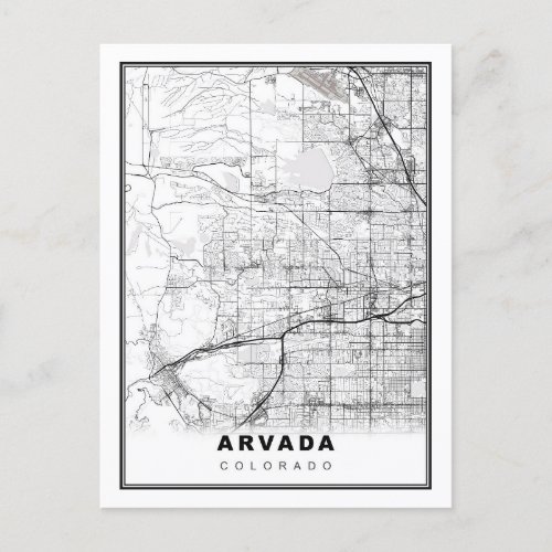 Arvada Map Postcard