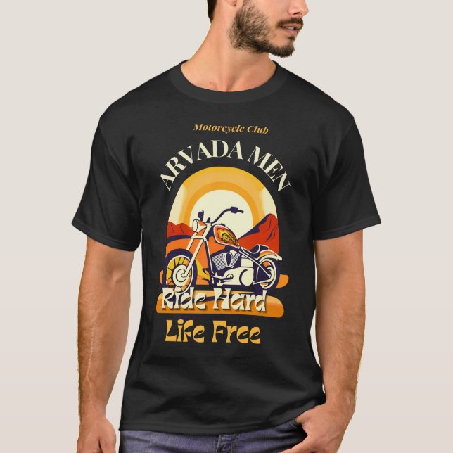 Arvada Men Rider Hard, Life Free V 1.1 T-Shirt (Front)