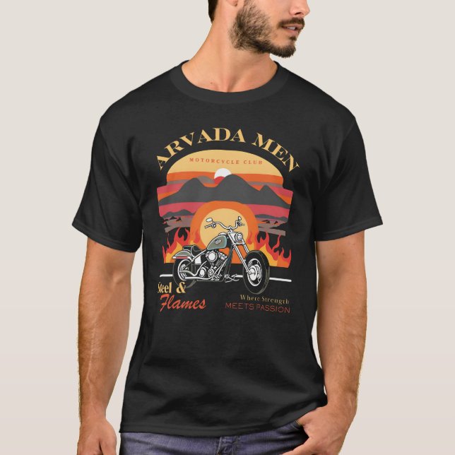 Arvada Men Steel & Flames V 1.2 T-Shirt (Front)
