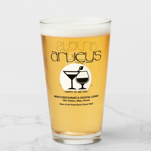 Arvey's Restaurant & Cocktail Lounge, Niles, IL Glass (Front Filled)