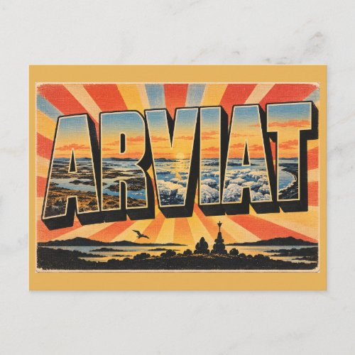 Arviat NU Tundra Hudson Bay Coast Art Postcard