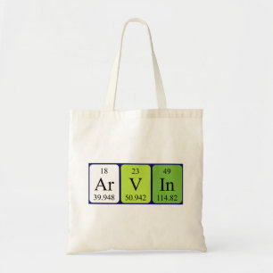 Arvin periodic table name tote bag