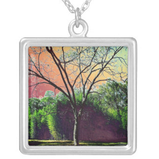 arvore da vida silver plated necklace