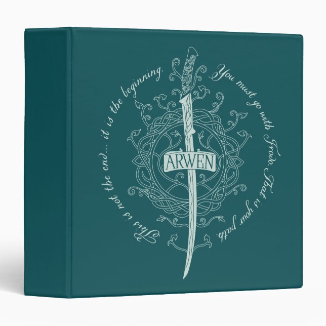 ARWEN™ Elven Sword Quote 3 Ring Binder (Front/Spine)