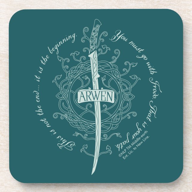 ARWEN™ Elven Sword Quote Beverage Coaster (Front)