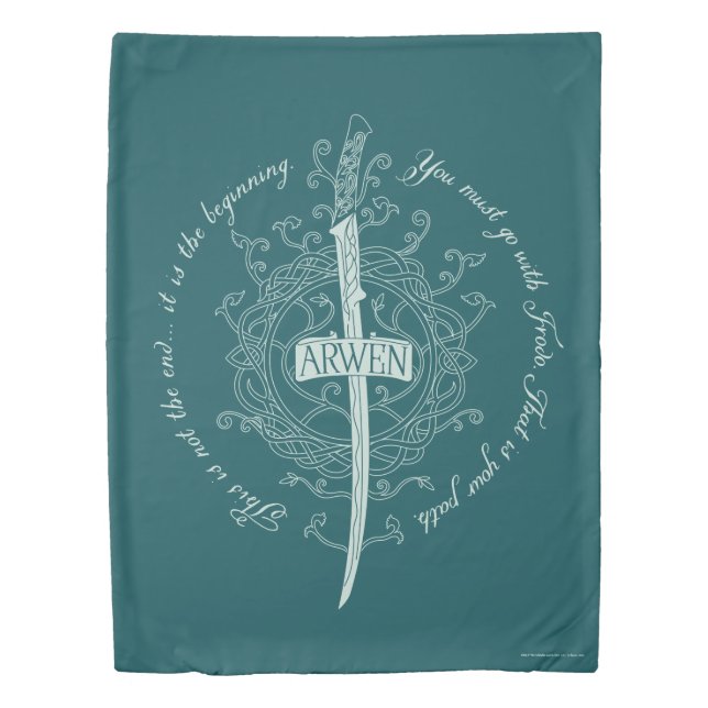 ARWEN™ Elven Sword Quote Duvet Cover (Front)