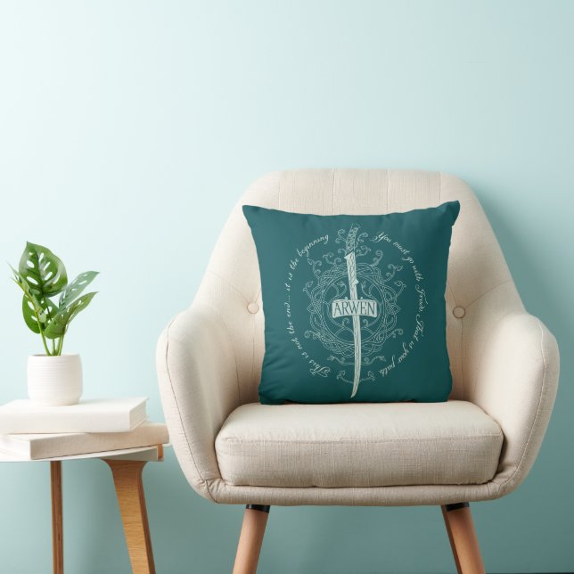 ARWEN™ Elven Sword Quote Throw Pillow (Chair)