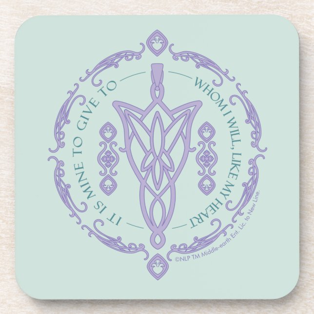 ARWEN™ Evenstar Quote Graphic Beverage Coaster (Front)