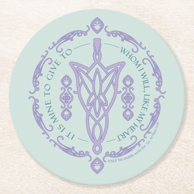 ARWEN™ Evenstar Quote Graphic Round Paper Coaster (Front)