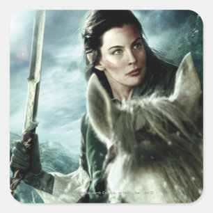 ARWEN™ in Snow and Sword Square Sticker