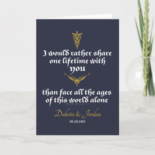Arwen One Lifetime With You Quote With Icons Card