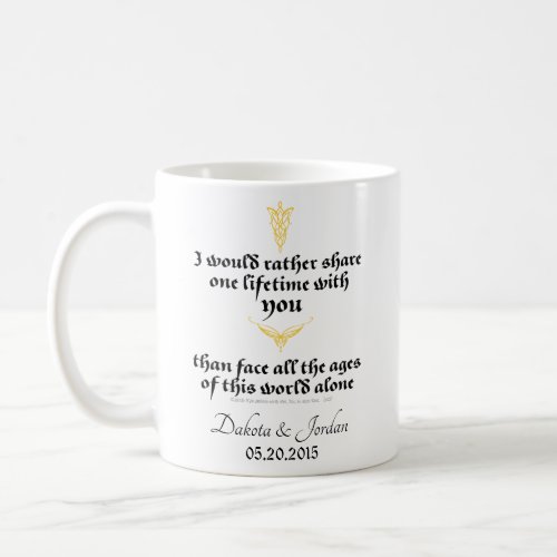 Arwen One Lifetime With You Quote With Icons Coffee Mug