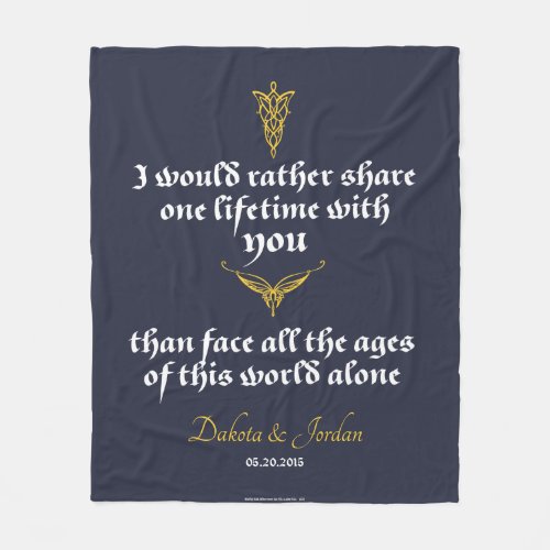 Arwen One Lifetime With You Quote With Icons Fleece Blanket