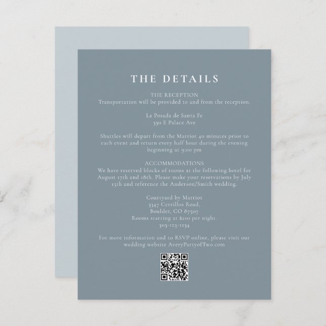 ARYA Elegant Minimalist Sage Green Details Card (Front/Back)