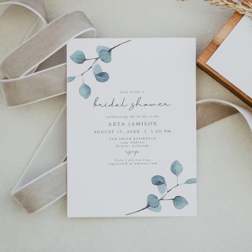 ARYA Rustic Eucalyptus Greenery Bridal Shower  Invitation