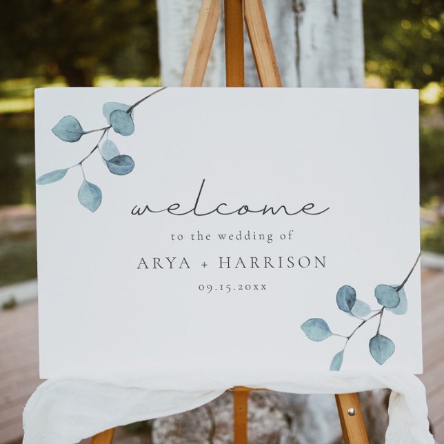 ARYA Rustic Eucalyptus Greenery Wedding Welcome Fo Foam Board (Creator Uploaded)