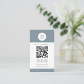 ARYA Sage Green Social Media QR Code Instagram Business Card (Standing Front)