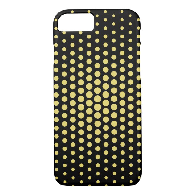 Arylide yellow Techno Dots Modern Black Case-Mate iPhone Case (Back)