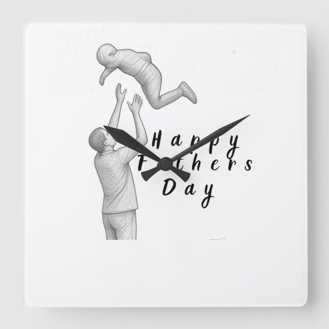 As a gift for Father's Day Square Wall Clock (Front)