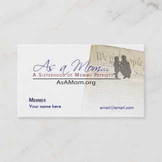 As A Mom... Member business Card