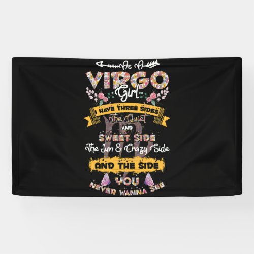 As A Virgo Girl birthday Astrology Zodiac Floral Banner