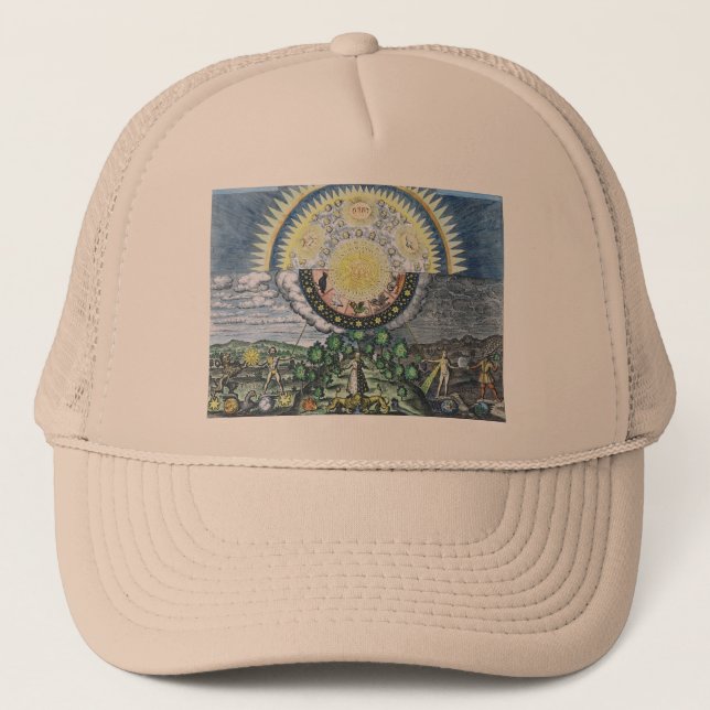 As Above, So Below Alchemy Shirt Trucker Hat (Front)