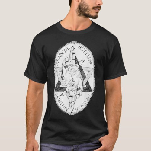 As Above So Below Alchemy Symbol Occult Pagan Goth T_Shirt