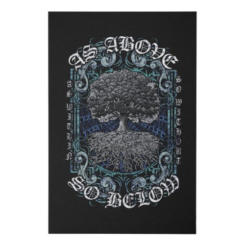 As Above So Below Alchemy Tree Of Life Faux Canvas Print