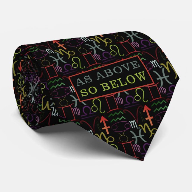 As Above So Below, Astrological Neck Tie (Rolled)