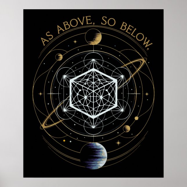 As Above, So Below – Cosmic Sacred Geometry Poster (Front)
